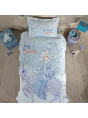 Clasy %100 Pamuk Dört Mevsim Set Tek Kişilik Winter Princess V1 Turkuaz
