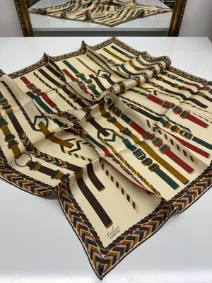 Armine Exclusive Jakarlı Twill Ipek Eşarp Krem