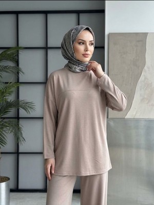 Foremia Roba Detay Pantolonlu Takım-Bej -