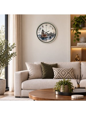 Çetiner Group Istanbul Zarafeti 36 x 36 cm Krem Duvar Saati