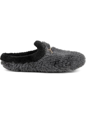 Muya Kraska 36901-123 Kadın Kışlık Ev Terliği Füme Siyah 36-40