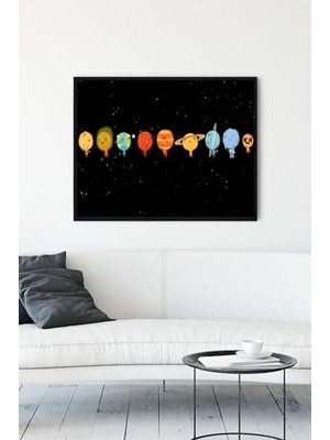 (PSTER11113) Gezegenler Eğlenceli Mizahi Çerçeveli Tablo (21X30 Cm)