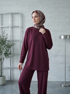 Foremia Roba Detay Pantolonlu Takım-Bordo -