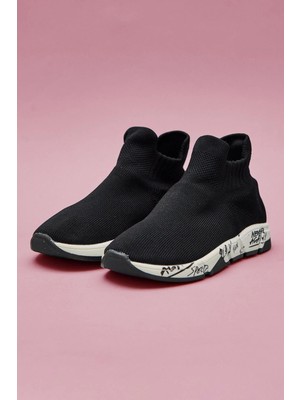 Bony Socks Player Çocuk Çorap Ayakkabı Siyah