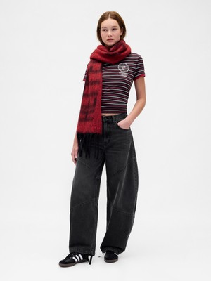 Gap Kadın Siyah Stranger Things High Rise Seamed Horseshoe Jean Pantolon