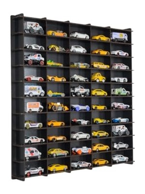 Oyuncak; Standard 50 Araç Araba Rafı, 1:64 Ölçek Uyumlu Metal Oyuncak Araç Garaj Duvar Vitrini-Mavi