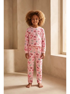 Bony Socks Kız Çocuk Dear Santa Candy Pijama Takımı Pembe