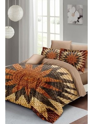 Lastikli ÇARŞAFLI%100 Pamuk Saten Çift Kişilik Nevresim Takımı Wicker Flower, MONOHOME35822
