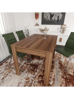Single Mutfak Yemek Masası; 120X80 Cm, Dikdörtgen, Ceviz