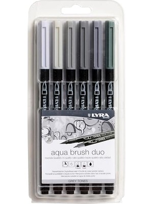 Aqua Brush Duo Gri Tonları, 6 Renkli Set, 32