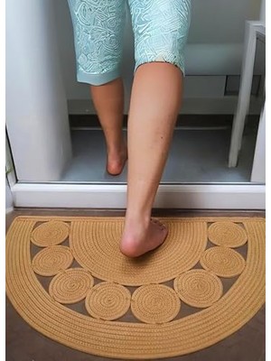Jüt Halka Desenli Paspas, Ev, Banyo, Mutfak, Oda ve Balkon Için