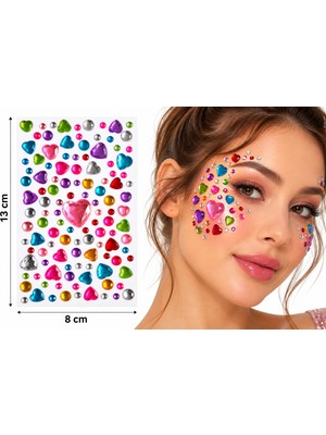 Airbrush Tattoo Kalpler Yapışkanlı Yüz Taşı Face Gems Taşlı Yüz ve Vücut Süsü