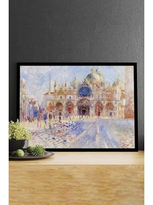 (PSTER14757) The Piazza San Marco-Auguste Renoir Sanatsal Çerçeveli Tablo 30 x 40