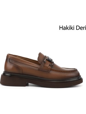 Gönderi(r) Erkek Taba Antik  Hakiki Deri Loafer Ayakkabı