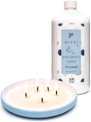 Missi Yaratıcı Inci Tozu Beyaz Mum (30 Adet Fitil ile BIRLIKTE)-400 gr
