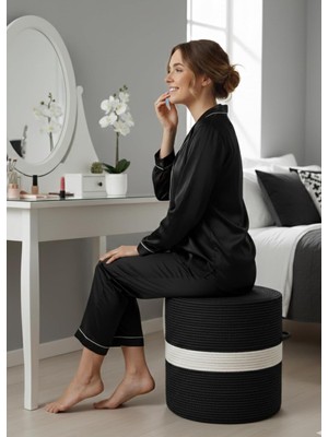Natureline Jüt Puf Spa Pufu Antre Puf Makyaj Masası ve Yatak Odası Banyo Pufu Teras Veranda ve Ba