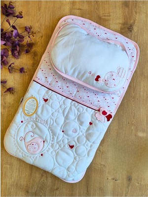Tomuycuk 2'li Pembe Kız Bebek Alt Açma Yastıklı Yenidoğan Alt Açma Minderi Organizer Bebek Yat
