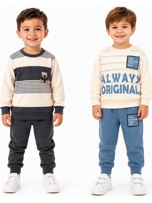 Milano Kids Erkek Çocuk Mevsimlik Alt Üst 2 Adet Takım Toplam 4 Parça