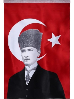 Lona Sanat Atatürklü Türk Bayrağı 135/180