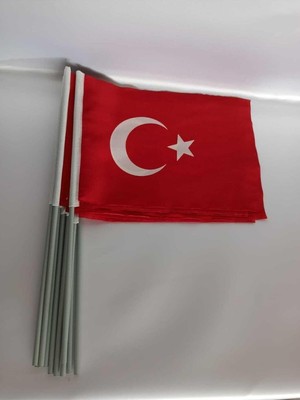Lona Sanat Türk Bayrağı 20X30 Alpaka Kumaş Sopalı (20LI)