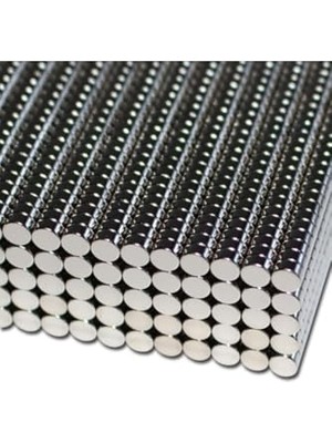 100 Adet Çap 4 mm x Kalınlık 2 mm Yuvarlak Güçlü Neodyum Mıknatıs