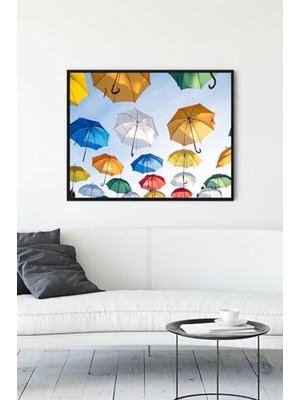 PSTER13225 Şemsiye Sanatsal Çerçeveli Tablo (30 x 40 Cm)