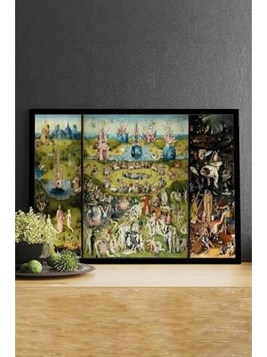 PSTER14822 Dünyevi Zevkler Bahçesi Sanatsal Çerçeveli Tablo 21 x 30