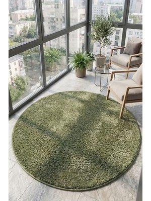 Yuvarlak Mabel Yeşil Yumuşak Tuşeli Halı|10 Farklı Renk Seçeneği Kaymayı Önleyici•taban•yıkanabilir•modern