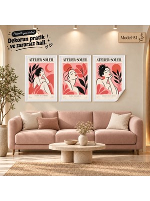Akıllı Kağıt Statik Tutunma Özellikli Tablo - Poster Modern (Model- 51)