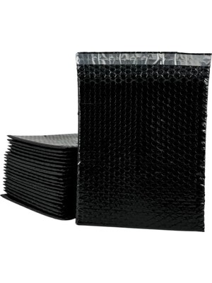 Siyah Bantlı Kapaklı Baloncuklu Torba, Balonlu Patpat Torba 20 Cm(En) X25 Cm(Boy)+5 Cm(Kapak) 10 Adet