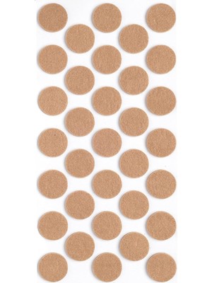 Store Kahverengi 33 Adet Yapışkanlı Sandalye, Masa, Koltuk Altı Parke Koruma Keçesi, Yuvarlak 2,4 cm