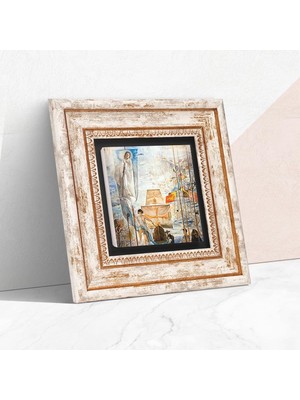 Store Salvador Dalí Amerika’nın Kristof Kolomb Tarafından Keşfi Taş Duvar Tablosu - Çerçeveli Taş Tablo - Dekoratif Duvar Sanatı - Modern Ev ve Ofis Duvar Dekoru T1-305