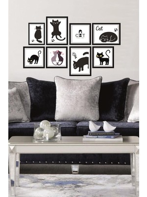 Store 8 Parça Dekoratif Mdf Tablo Seti Çerçeve Görünümlü DEKOLIADKO0133