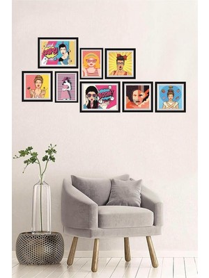 Store 8 Parça Dekoratif Mdf Tablo Seti Çerçeve Görünümlü DEKOLIADKO0131