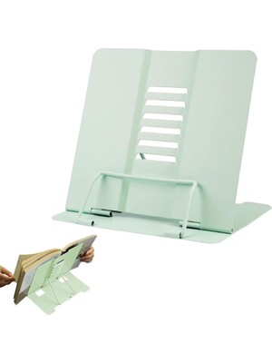Store Metal Kitap Okuma Standı 6 Kademe Ayarlanabilir Kitap Tutucu Ofis Çalışma Ders (Yeşil)