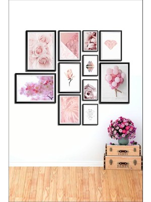 Store 11 Parça Dekoratif Mdf Tablo Seti Çerçeve Görünümlü DEKOLİADKS005
