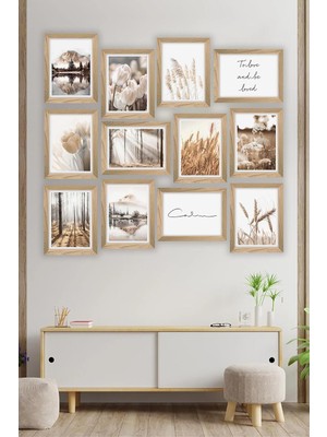 Store 12 Parça Çerçeve Görünümlü Mdf Tablo Seti
