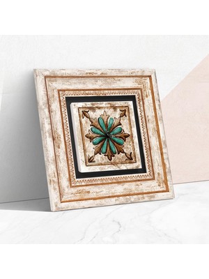 Store Fas Desenli Vintage Taş Duvar Tablosu - Çerçeveli Taş Tablo - Dekoratif Duvar Sanatı - Modern Ev ve Ofis Duvar Dekoru T1-35