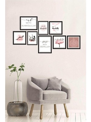 Store 8 Parça Dekoratif Mdf Tablo Seti Çerçeve Görünümlü DEKOLIADKO0112