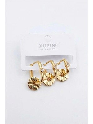 Pileli Store 3'lü Xuping Küpe - Altın