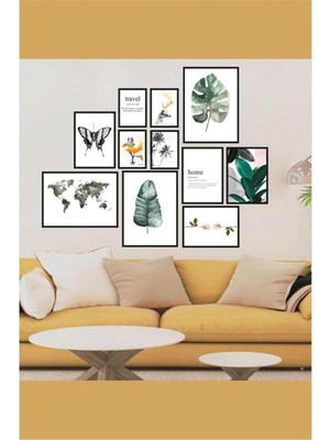 Store 11 Parça Dekoratif Mdf Tablo Seti Çerçeve Görünümlü DEKOLIADKR102