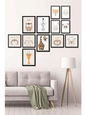 Store 12 Parça Dekoratif Mdf Tablo Seti Çerçeve Görünümlü DEKOLIADKJ046