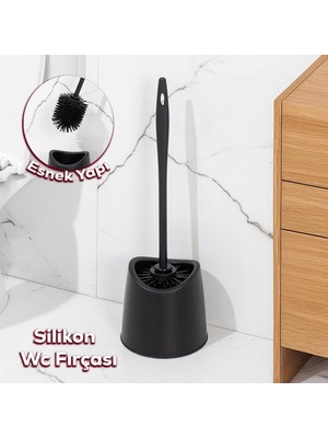 Store SB-776 Silikon Wc Tuvalet Banyo Fırçası Klozet Fırçası Siyah