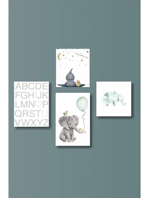 Store 4 Parça Dekoratif Mdf Tablo Seti Çerçeve Görünümlü DEKOLIADKO100
