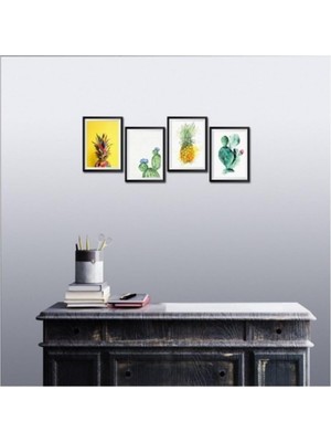 Store 4 Parça Dekoratif Mdf Tablo Seti Çerçeve Görünümlü DEKOLİADKD090