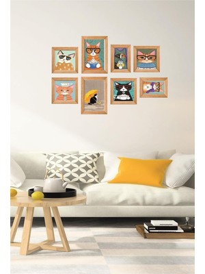 Store 8 Parça Dekoratif Mdf Tablo Seti Çerçeve Görünümlü DEKOLIADKO5537