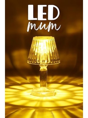 LED Mum, Kristal Tip, Pil Dahil, Dumansız Alev, Yapay Dekoratif Mum, Şeffaf, PR288