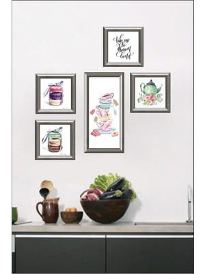 Store 5 Parça Dekoratif Mdf Tablo Seti Çerçeve Görünümlü DEKOLIADKG014