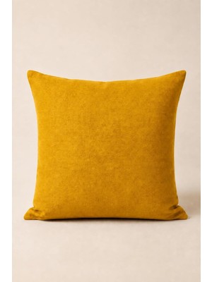 Store Cortibo Barcelona Kadife Dokulu Kırlent Kılıfı 45X45CM (Koyu Sarı)