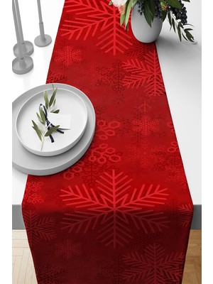 Store Kırmızı Yeniyıl Yılbaşı Noel Christmas Runner Masa Örtüsü 40X140CM RNR641